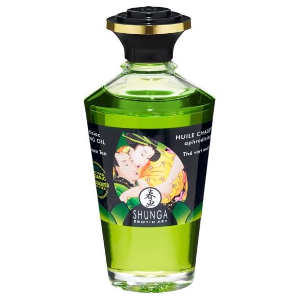 Shunga - Varmende Massageolie - Grøn Te (100 ml)