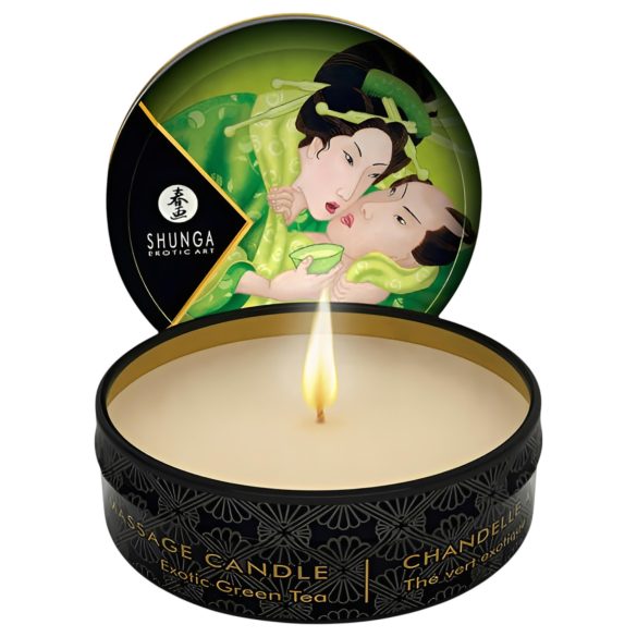 Shunga - massage lys - grøn te (30ml)