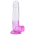 Sunfo - dildo med sugekop og testikler - 22cm - gennemsigtig lilla
