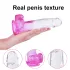 Sunfo - dildo med sugekop og testikler - 22cm - gennemsigtig lilla