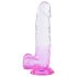 Sunfo - sugekop dildo med kugler - 22cm (gennemsigtig lilla)
