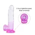 Sunfo - dildo med sugekop og testikler - 22cm - gennemsigtig lilla