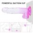 Sunfo - sugekop dildo med kugler - 22cm (gennemsigtig lilla)