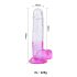 Sunfo - sugekop dildo med kugler - 22cm (gennemsigtig lilla)
