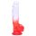 Sunfo - sugekop-, testikeldildo - 21cm (klar-rød)