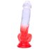 Sunfo - sugekop-, testikeldildo - 21cm (klar-rød)