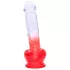 Sunfo - dildo med sugekop og testikler - 21cm - gennemsigtig rød