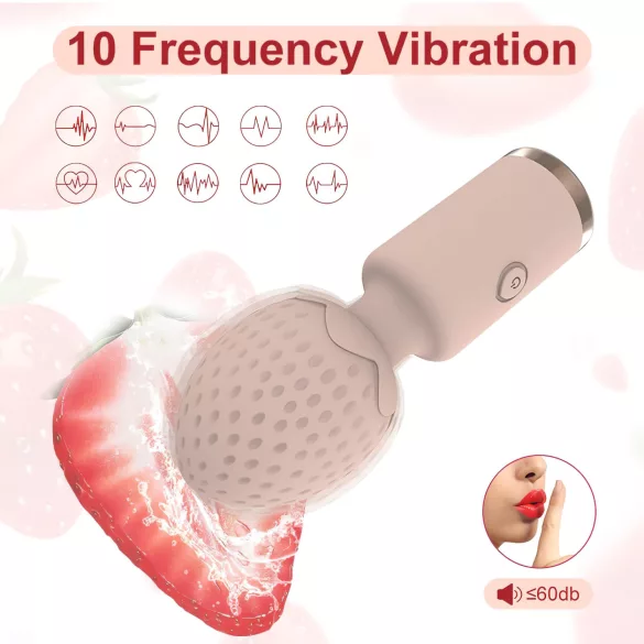 Sunfo Strawberry - mini vibrator - vandtæt - pink