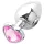 Sunfo - analplug metal hjerteformet sten sølv-pink