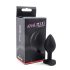 Sunfo - silikone anal plug m. hjerteformet sten (sort-hvid)