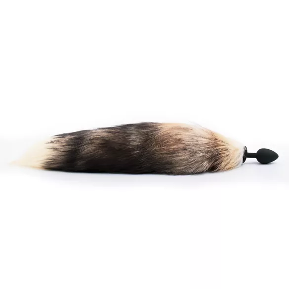 Sunfo - analplug med rævehale - silikone - sort/rød