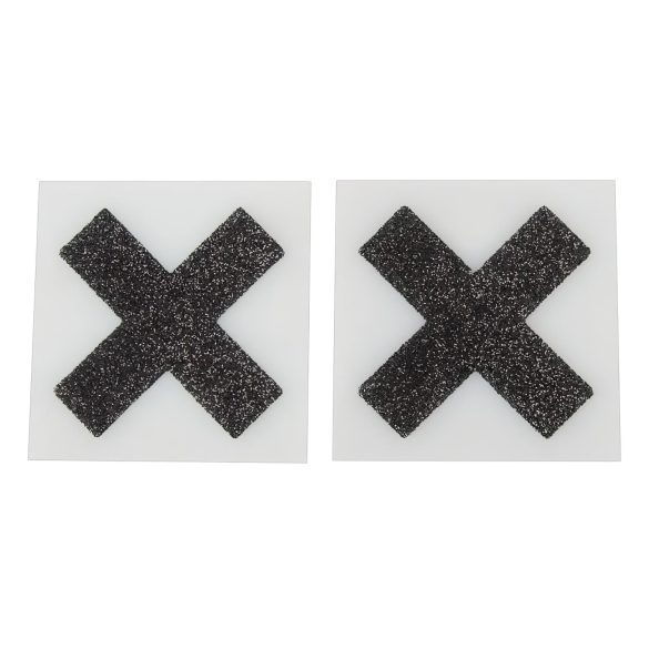 Glitrende brystvorteklistermærke - X