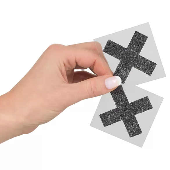 X - brystvorteklistermærke - selvklæbende - glitter