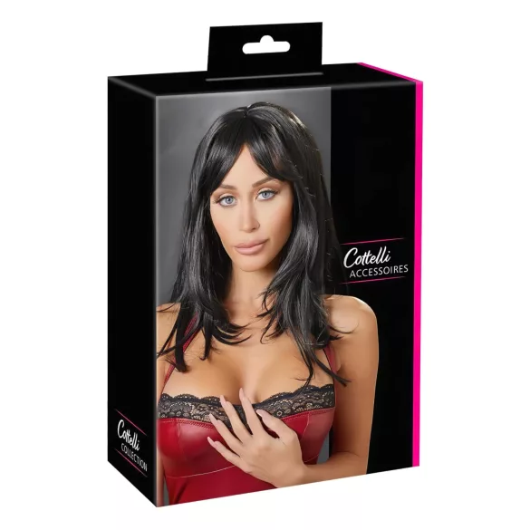 Cottelli - lang sort paryk