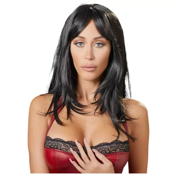 Cottelli - lang sort paryk