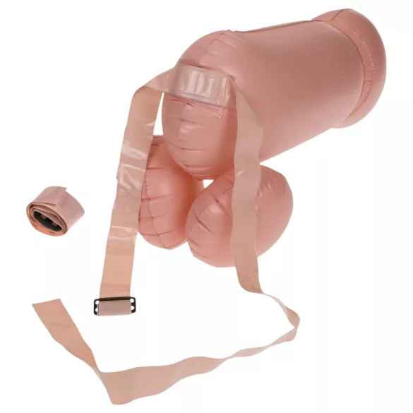 Cock Fighting - oppustelig strap-on penis - natur