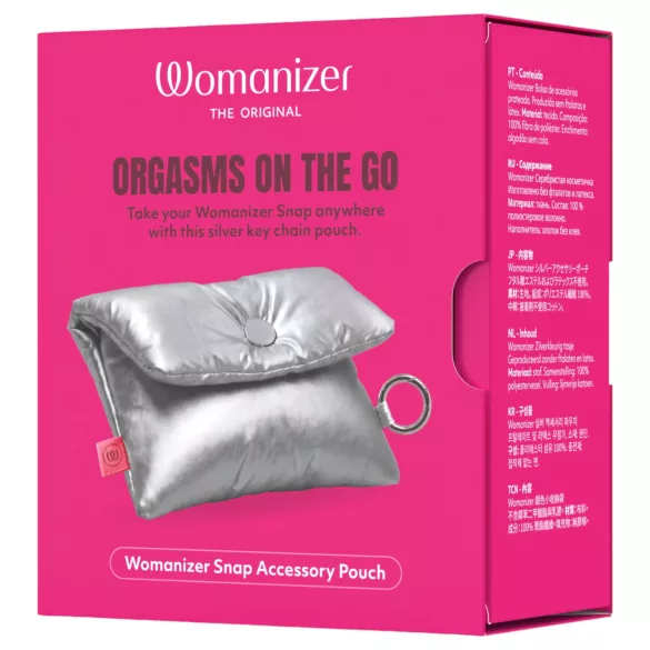 Womanizer Snap - opbevaringspose med nøglering (sølv)