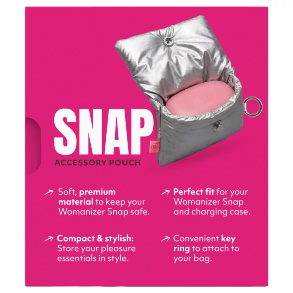 Womanizer Snap - opbevaringspose med nøglering (sølv)