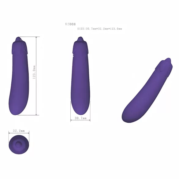 Lonely - vibrator - realistisk aubergineform - lilla