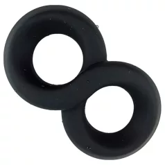   Pulselock Taur - dobbelt penis- og testikelring (sort) - 20 mm