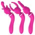 Lonely 2in1 – vibrator & massager, 3 vedhæftninger (pink)