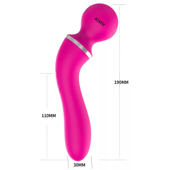 Lonely 2in1 - g-punkt vibrator og massager - 3 hoveder - pink