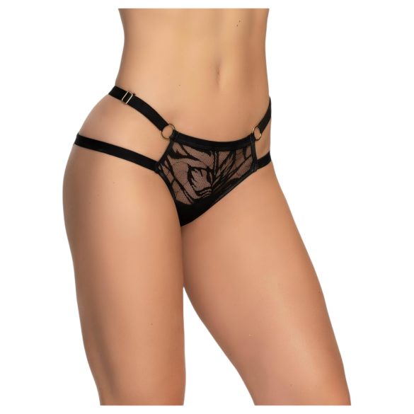 Mapalé - mønstret charmeuse trusse med kæder (sort) - M/L