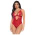 Mapalé - blonder bodystocking med strømpeholder (rød) - L/XL