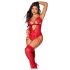 Mapalé - blonder bodystocking med strømpeholder (rød) - L/XL