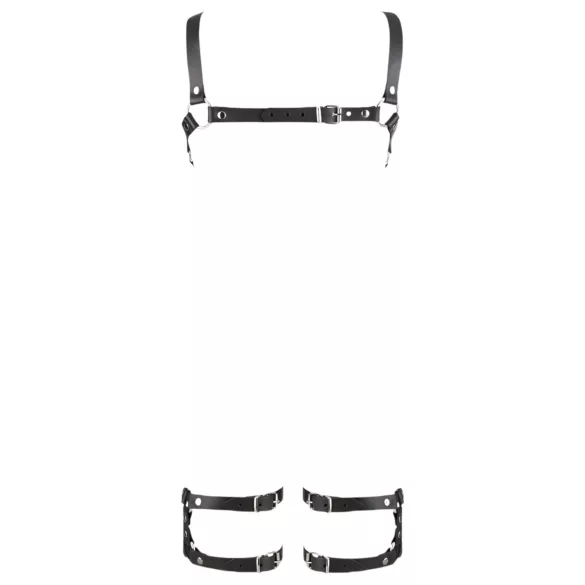 ZADO - læder harness body - justerbar - sort - L/XL