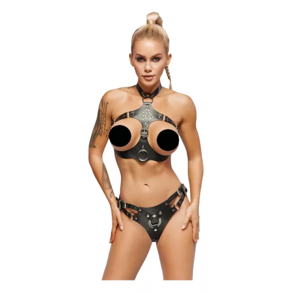 ZADO - læder sæt med strap-on (sort)