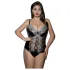 JSY 062 - sort blondelingerisæt med snører (XL-2XL)