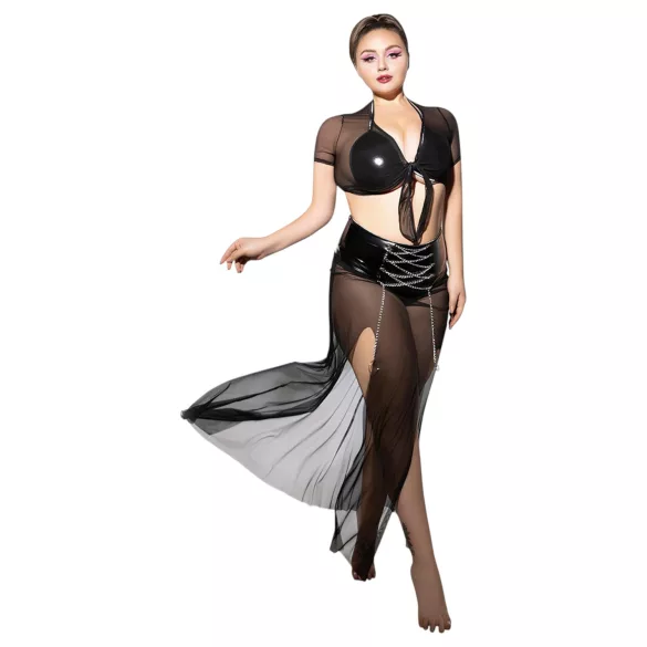 JSY 065 - sort babydoll-sæt (XL-2XL)
