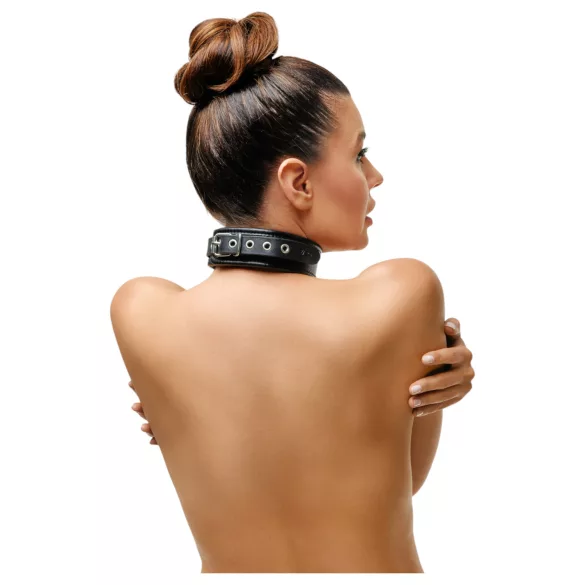 ZADO - halsbånd i læder - sort