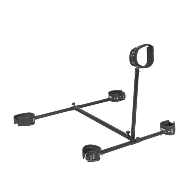 ZADO - bondage sæt med halsbånd, hånd- og benstøtte - sort