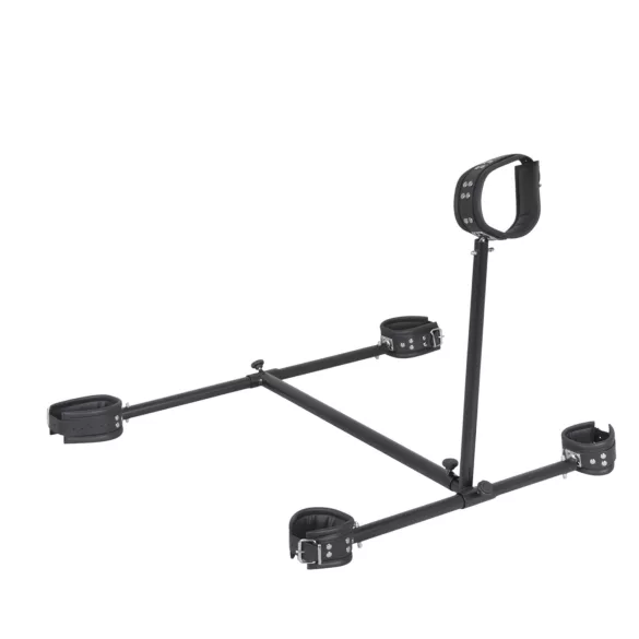 ZADO - bondage sæt med halsbånd, hånd- og benstøtte - sort