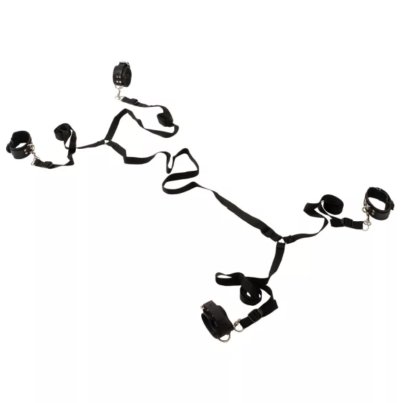 ZADO - bondage sæt til seng - ægte læder - sort