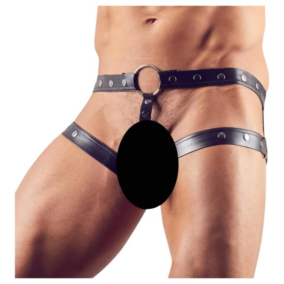 Svenjoyment - harness med penisring (sort) - M/L