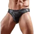 Skinnende - herretrusse - transparent indsats - sort - M