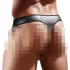 Skinnende - herretrusse - transparent indsats - sort - M