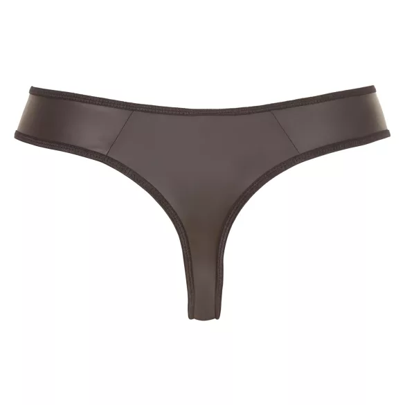 Svenjoyment - herre tanga - blank med lynlås og strassten - sort - L