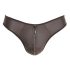 Svenjoyment - Skinnende Herre Tanga med Rhinstenlynlås (Sort) - XL