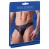 Svenjoyment - herre tanga - blank med lynlås og strassten - sort - 2XL