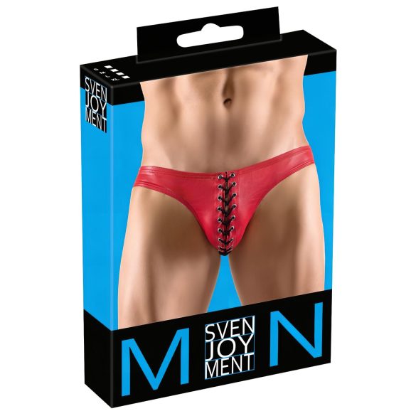 Svenjoyment - Sort Snørelukket Herreunderbukser (Rød) - M