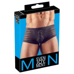 Transparent, stribet boxershorts (sort)