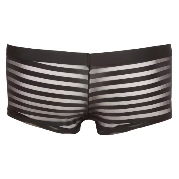 Boxer - herreunderbukser - gennemsigtig med striber - sort - L