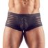 Gennemsigtig stribet bokser (sort) - XL