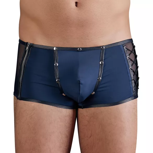 NEK - boxershorts til mænd - blondeindsats, snøre, net - sort/blå