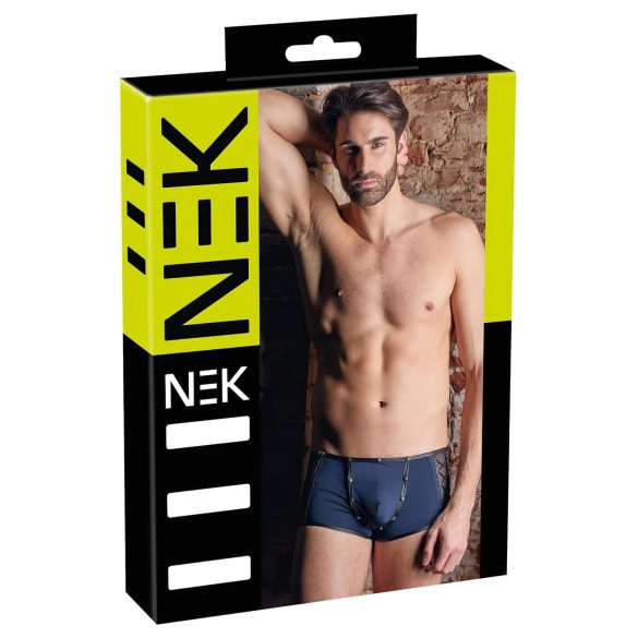 NEK - Sort med sorte snørebånd og netdetaljer (blå) - M