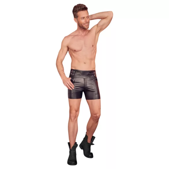 NEK - herreshorts - forlænget model med metalknap - sort - M